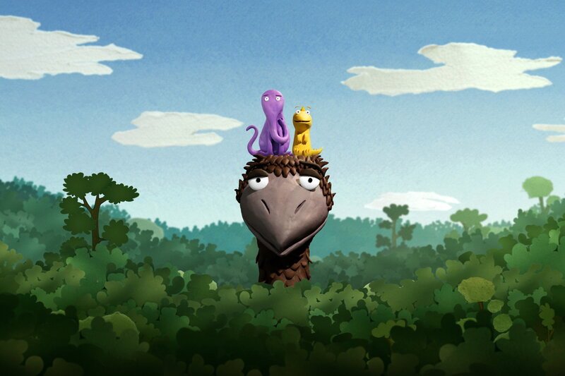 Guetnachtgschichtli - Kiri und Lou, Staffel 1, Folge 14, Kiri und Lou finden einen neuen Freund, der grösser ist als jeder Baum. – Bild: SRF