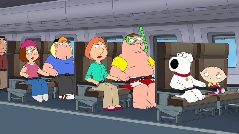 Ein ganz besonderer Urlaub wartet auf (v.l.n.r.) Megan, Chris, Lois, Peter, Brian und Stewie … – Bild: 2014 Twentieth Century Fox Film Corporation. All rights reserved. Lizenzbild frei