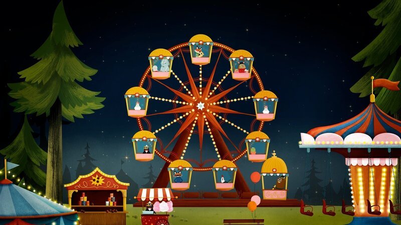 Am Abend ist der Rummelplatz schön beleuchtet. – Bild: rbb/​ahoifilm