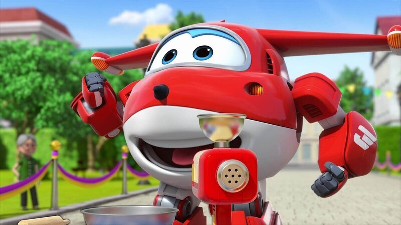 Für einen besonderen Wettkampf in Pisa liefert Jett eine Super-Nudelmaschine an den Jungen Mario, der ein begeisterter Nachwuchskoch ist. – Bild: FUNNYFLUX /​ ALPHA ALL RIGHTS RESERVED