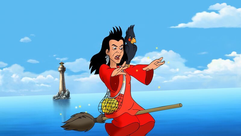 Die fiese Malicia hat unerlaubt den Aurelius Flux an sich genommen um für sich alles in Gold zu hexen. – Bild: ZDF und Kiddinx-Berlin