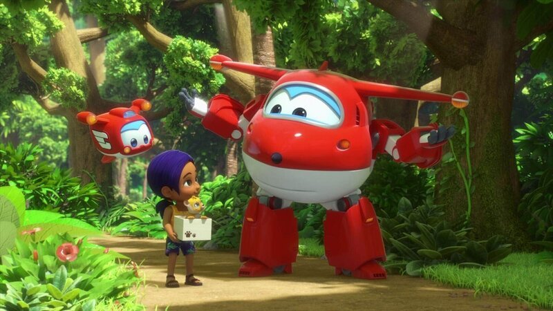 Ein Babytiger braucht Hilfe, denn er hat seine Mutter verloren. Also machen sich Jett (re.), das Jett Pet und Nanu (mi.) auf in den Dschungel Bangladeschs, in dem die großen Tiger leben, und suchen die Tigermutter der kleinen Wildkatze. – Bild: FUNNYFLUX /​ ALPHA ALL RIGHTS RESERVED.