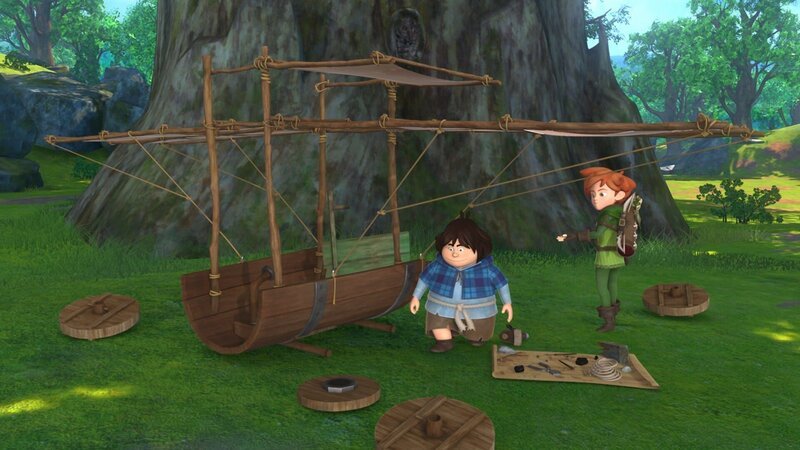Robin Hood bittet den handwerklich begabten Tuck eine Kopie der Flugmaschine zu bauen. Denn Prinz John soll die echte nicht bekommen. – Bild: ZDF/​Method Animation/​DQ Entertainment/​Fabrique d’images/​ZDF Enterprises/​De Agostini