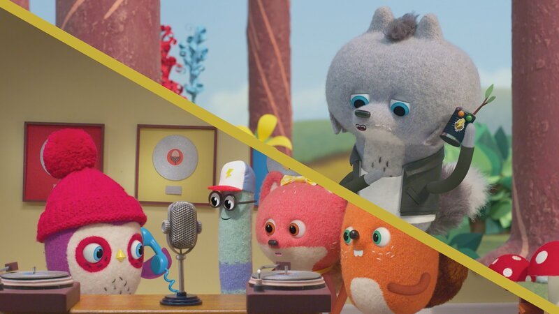 Beccas Bande übernimmt für den verzweifelten Moderator John Wolfenstein die Radiosendung. – Bild: NDR/​JAM Media