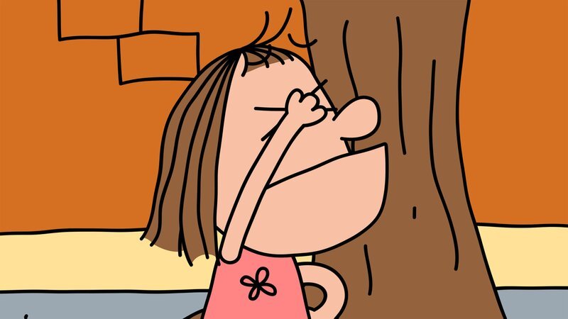 Eva schlägt sich selbst auf den Kopf, weil Trafalgar Ironie nicht versteht. – Bild: NDR/​DR & Nice Ninja & Lowe Haak