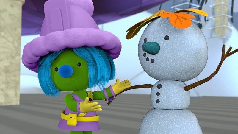 Daisy hat den ersten Schnee genutzt und einen Frosti gebaut. – Bild: KiKA/​The Jim Henson Company/​DHX Media