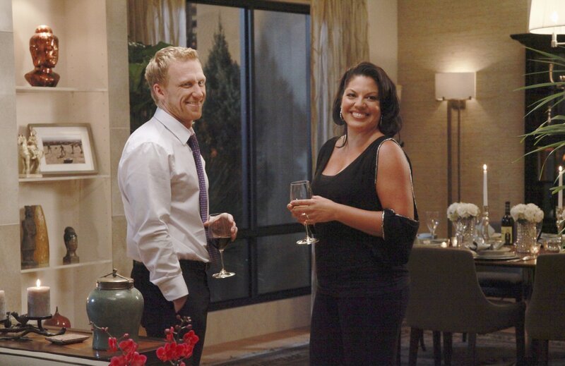 Genießen die Dinner-Party bei Teddy: Owen (Kevin McKidd, l.) und Callie (Sara Ramirez, r.) … – Bild: Richard Cartwright