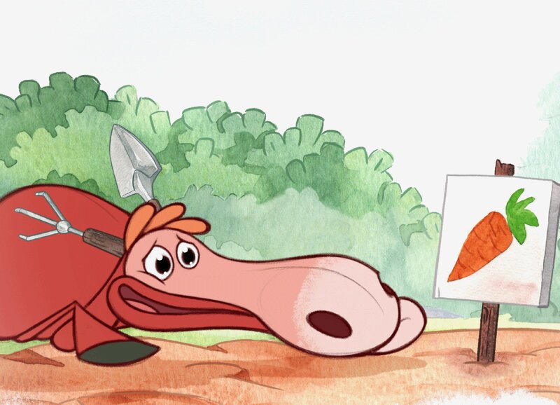 Guetnachtgschichtli — Giggelibug - Garte-Arbet, Folge 9: Claude dä Elch wartet bis sis Rüebli wachst – Bild: SRF1