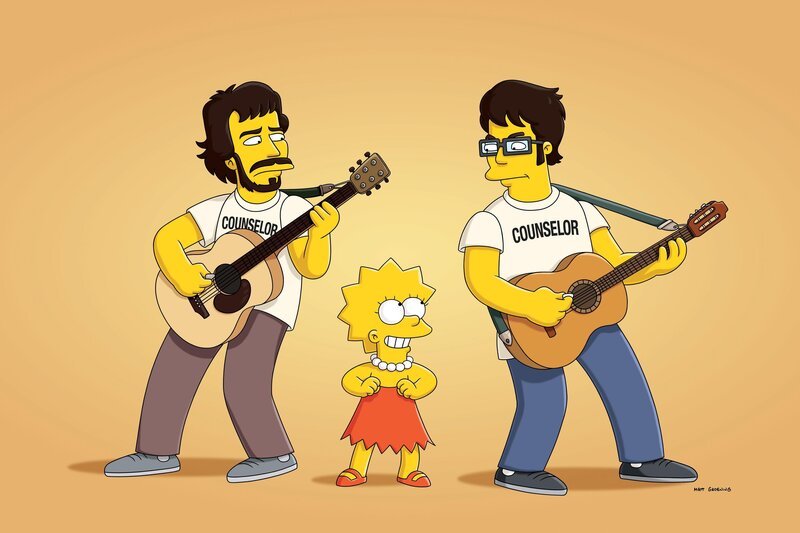 Im Künstlercamp lernt Lisa (M.) Jemaine Clement (r.) und Bret McKenzie (l.) kennen. Das neuseeländische Folk-Duo macht ihr Mut, sich mehr auf die Kunst zu konzentrieren. – Bild: Twentieth Century Fox Film Corporation