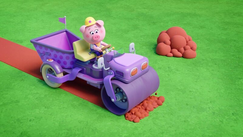 Cornelia baut ganz fix eine Rennstrecke für das Wiesenwald-Wettrennen. – Bild: XILAM ANIMATION/​CUBE CREATIVE PRODUCTIONS/​HORTA PRODUCTIONS