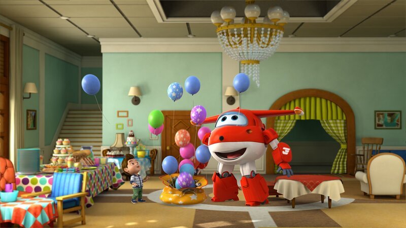 Luca freut sich über Jetts Hilfe bei den Vorbereitungen zum Maskenball. – Bild: KiKA/​FunnyFlux/​QianQi/​EBS/​CJ E&M