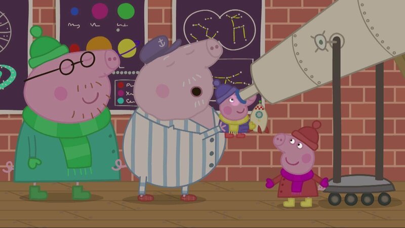 v.li.: Daddy Pig, Grandpa Pig, George Pig, Peppa Pig – Bild: TVNOW