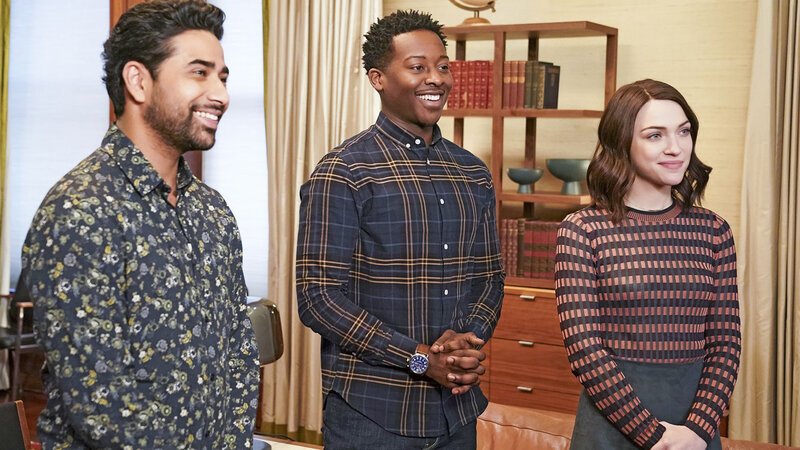 „The Princess & the Hacker“ – Rakesh is stunned when his new soulmate app suggests that Lulu (guest star SIBONGILE MLAMBO), the princess of an African nation, is his soulmate, instead of Jaya. So, when the God Account sends Miles Lulu’s name, Rakesh takes the lead on figuring out how they can help her. Also, Ali reveals her cancer diagnosis to Arthur and Trish. Pictured: Violett Beane as Cara Bloom, Brandon Micheal Hall as Miles Finer and Suraj Sharma as Rakesh Singh – Bild: CBS Broadcasting, Inc.