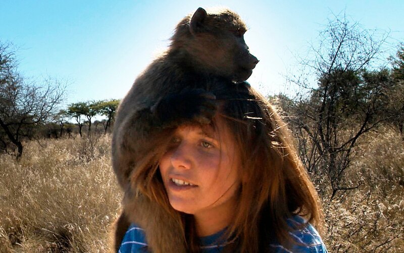 Volontärin Denise bekommt von den Pavianen eine neue Frisur verpasst! – Bild: SWR
