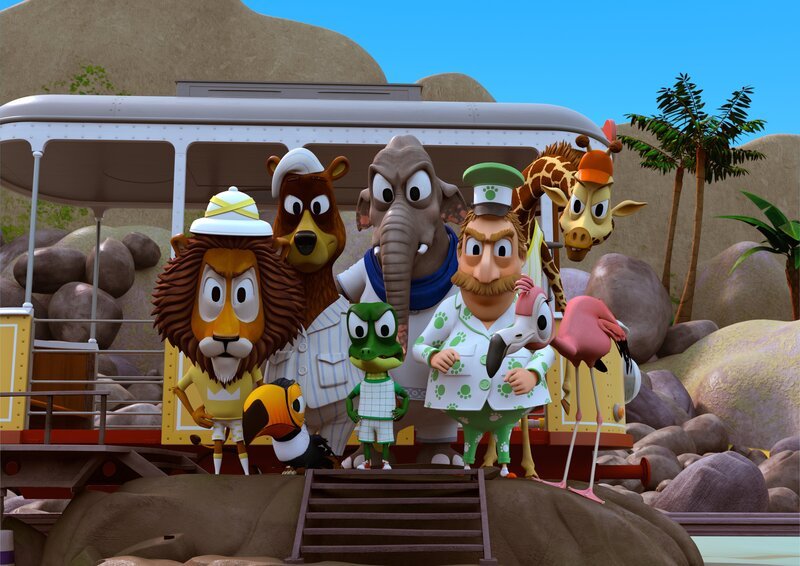 Zacki und seine Freunde sind sauer auf die drei Pinguin-Kinder. Ausgerechnet in der Nacht, in der Herr Timmer mit auf der Vulkaninsel übernachtet, haben die drei einen Streich nach dem anderen gespielt. – Bild: ZDF/​Grid Animation, TELEGAEL