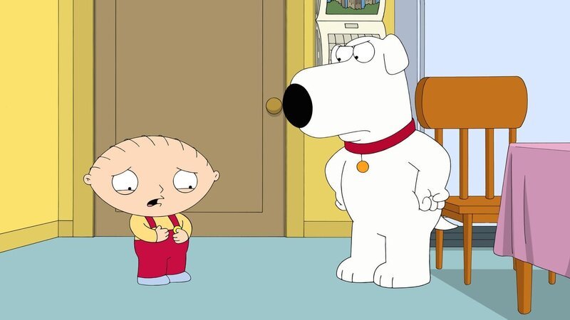 Hat seine obskure Erfindung etwa geklappt? Ist Stewie (l.) wirklich schwanger mit Brians (r.) Kind? – Bild: Fox and its related entities