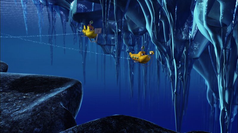 Timmy und Bess tauchen unter die westliche Eiskappe der Arktis, auf der Suche nach einem britischen Schiffswrack. – Bild: KiKA