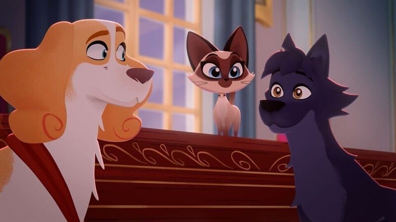 Ariane, die Katze, hat das Tuch vom Billardtisch des Königs zerrissen! Belfort und Lupin müssen den Schaden verbergen, bevor die Spielnacht beginnt. – Bild: SWR/​Ellipse Anime Productions/​Belvision/​Dargaud Media/​RTBF