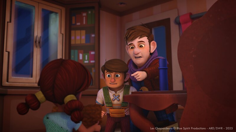 Clifden wird schlagartig klar was die Allergie auslöst: der Stofffetzen, den Hoppy in der Hand hält. – Bild: SWR/​Blue Spirit Productions