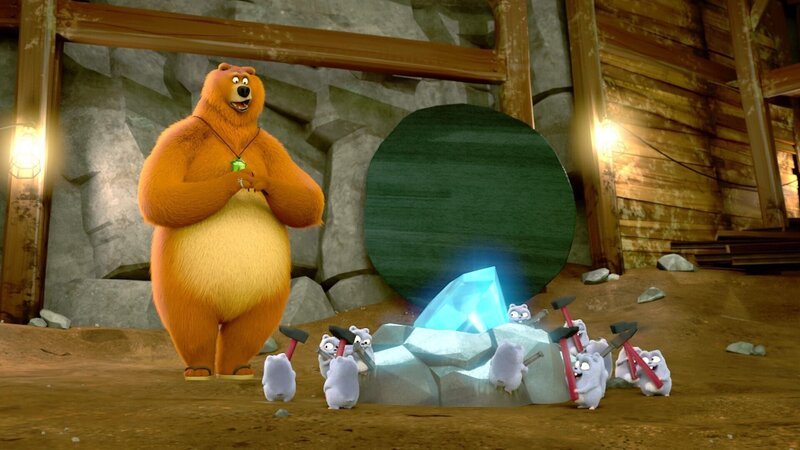 Durch Zufall entdecken Grizzy (l.) und die Lemminge in einem verlassenen Bergwerk einen riesigen Diamanten. Natürlich entfacht direkt ein Wettstreit, wem der Diamant zusteht. Beide Parteien haben unterschiedliche Interessen mit dem wertvollen Fundstück. Wer wohl gewinnen wird? – Bild: ORF/​STUDIO HARI