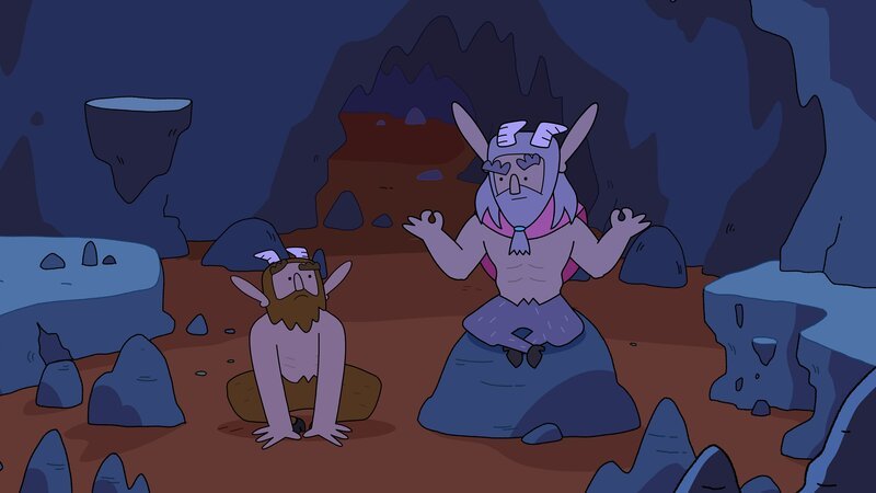 Im Mojo-Massiv  lebt der legendäre silberne Faun (rechts). Nur mit seiner Hilfe kann Hufius (links) sein Mojo zurückerlangen. – Bild: ZDF/​Tiger Aspect Kids & Family Limited, Movimenti Production, Zodiak Kids & Family France and Monello Productions