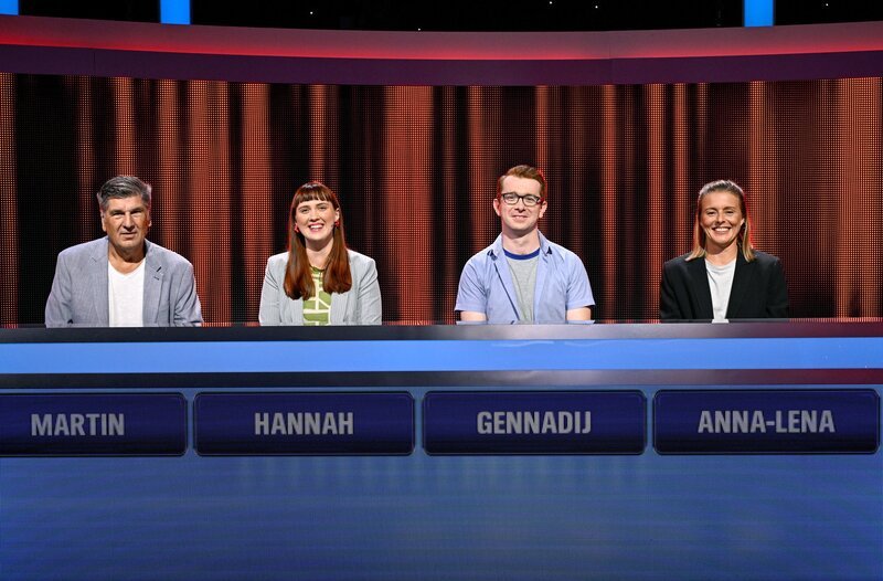 Die Kandidat:innen (v.l.n.r.): Martin Sawatzki, Hannah Brand, Gennadij Heidel und Anna-Lena Pittelkow. – Bild: ARD/​Uwe Ernst