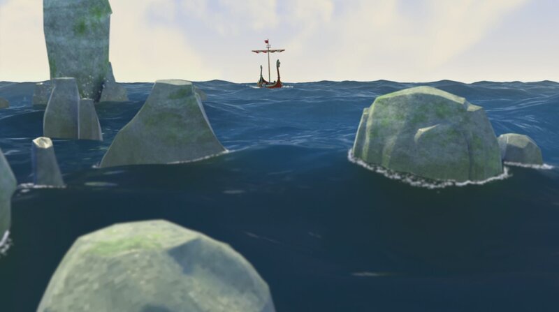 Gilbys große Fahrt droht an den Klippen zu scheitern. – Bild: ZDF/​studio100media