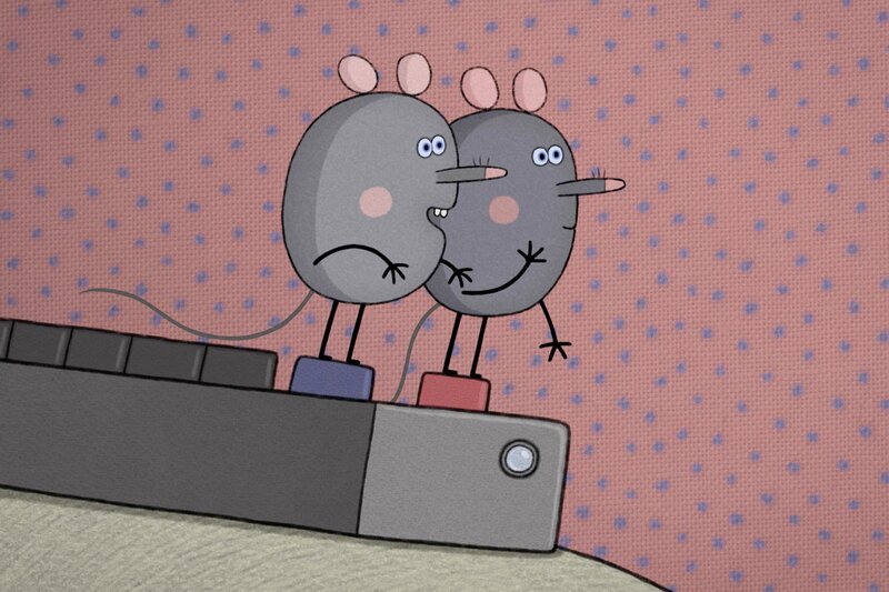 Guetnachtgschichtli – Lenas Hof - De Fernseh, Folge 26; Zwei Mäuse sehen fern. – Bild: SRF/​Studio FILM BILDER GmbH