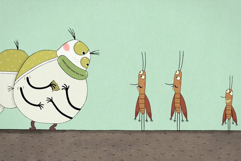 Guetnachtgschichtli Lenas Hof - D Raupe Folge 2 Die Raupe würde am liebsten mit den Käfern zusammen tanzen. – Bild: SRF1