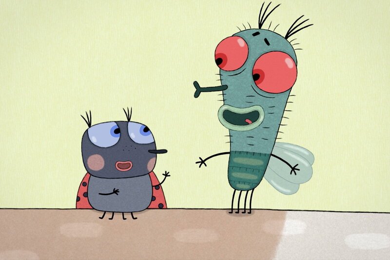 Guetnachtgschichtli Lenas Hof - Gfange im Chueschwanz Folge 3. Die Fliege versucht dem Marienkäfer zu helfen. – Bild: SRF1