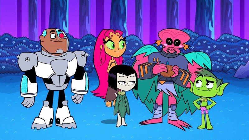 v.li.: Cyborg, Starfire, Raven, Alien Skull Collector, Beast Boy – Bild: Cartoon Network
