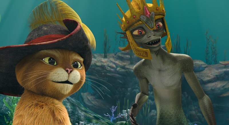 l-r: Puss in Boots, Brad – Bild: ORF/​Universal