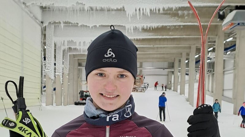 Liz beim Training in der Schneehalle Oberhof. – Bild: rbb/​Frank Kleemann