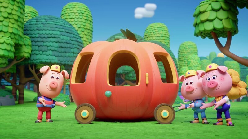 Wer wohl gleich aus der Kürbis-Kutsche der Werkel-Ferkel aussteigt? – Bild: ZDF /​ XILAM ANIMATION /​ CUBE CREATIVE PRODUCTIONS /​ HORTA PRODUCTIONS