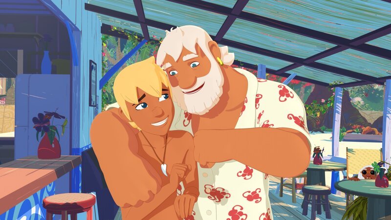 Yann ist glücklich, dass ihm sein Onkel Patrick nicht mehr böse ist. Yann hatte sich trotz dessen Verbot davongeschlichen, um die lang verschollene Galeone des berühmten Captain Cook zu suchen. – Bild: ZDF/​c Media Valley/​ Marzipan Films/​TF1/​Gaumont Animation