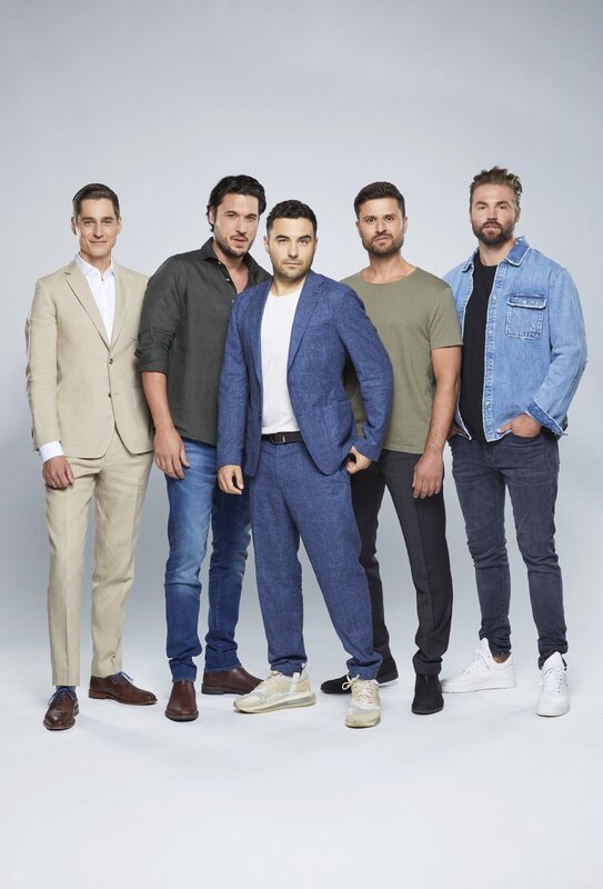 V.l.: Timothy Boldt, Alexander Milo, Lars Steinhöfel, Milos Vukovic, Ben Heinrich. – Bild: RTL /​ Bernd Jaworek