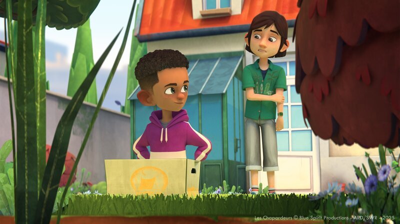 Tom vermisst die Heringe für das Zelt. Ludo gibt sich unwissend. – Bild: SWR/​ELLIPSANIME PRODUCTIONS/​BELVISION/​DARGAUD MEDIA/​RTBF