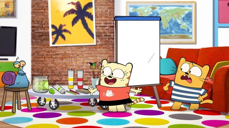 Stanley, Moon und Ollie (v.l.) wollen einen Malkurs machen. – Bild: BR/​2017 Cottonwood Media