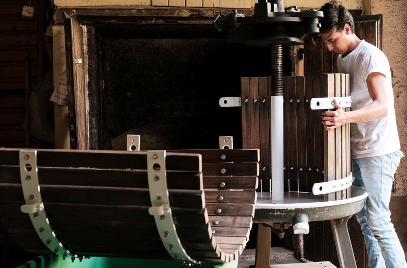 Jungwinzer Alex Saltaren Castro, 32 Jahre aus Cali (Kolumbien), baut in Oestrich-Winkel Riesling an. – Bild: HR/​Mathias Münch