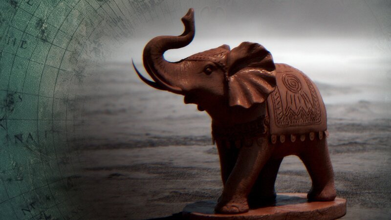 Zur Verteidigung seines Reiches setzte der indische König Poros 200 Elefanten als lebende Waffen ein. Die ungenügende Ausbildung der Elefanten wird fatale Folgen für die eigenen Soldaten haben. – Bild: ZDF und AdobeStock_615290059, Ancient_Powers_India_GFX_image_06