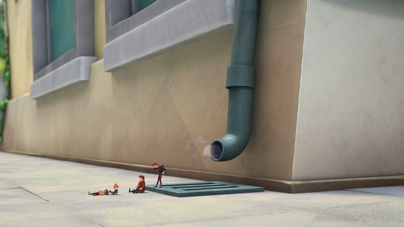 Die Borger haben sich ins Freie gerettet. – Bild: SWR/​ELLIPSANIME PRODUCTIONS/​BELVISION/​DARGAUD MEDIA/​RTBF