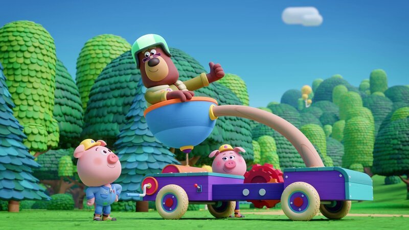 Am Bär-Beeren-Tag will Bernhard unbedingt Bär-Beeren hoch im Baum ernten. – Bild: XILAM ANIMATION/​CUBE CREATIVE PRODUCTIONS/​HORTA PRODUCTIONS