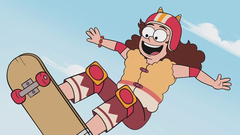Gigi wusste immer, dass Ziegen Skateboardfahren können. – Bild: KiKA /​ Daily Madness Limited /​ Miam! Animation /​ Thuristar /​ VRT-Ketnet