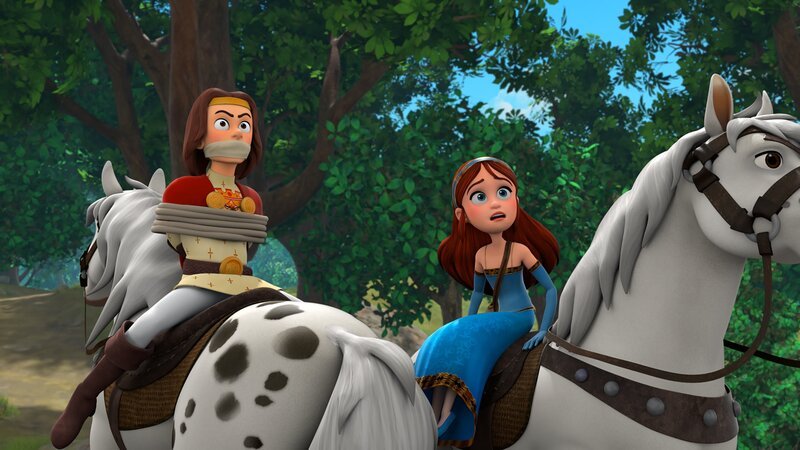 König Richard (l.) wurde entführt. Marian (r.) und ihre Freunde müssen ihm helfen. – Bild: Method Animation /​ ZDF /​ ZDF Studios