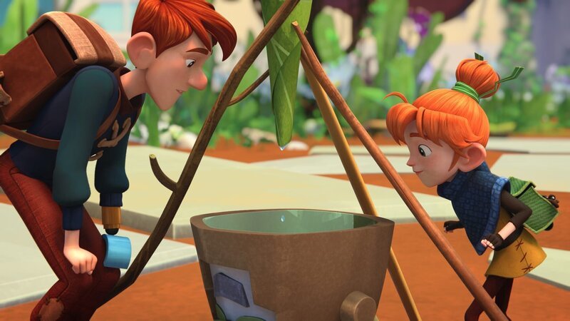 Paul und Arrietty staunen über die Frischwasser-Anlage. – Bild: SWR/​ELLIPSANIME PRODUCTIONS/​BELVISION/​DARGAUD MEDIA/​RTBF