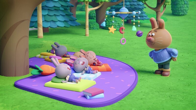 Die sonst so umtriebigen Häschen brauchen eine Schlummerpause. – Bild: ZDF/​XILAM ANIMATION/​CUBE CREATIVE PRODUCTIONS/​HORTA PRODUCTIONS