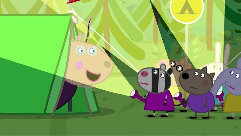 Vorne, v.li.: Madame Gazelle, Zoe Zebra, Danny Dog, Emily Elephant – Bild: Paramount