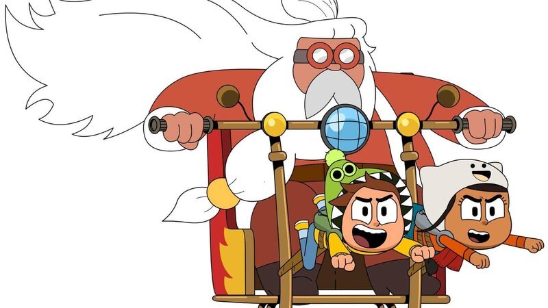 Mats (l.) und Malika (r.) helfen dem Weihnachtsmann. – Bild: SUPER RTL