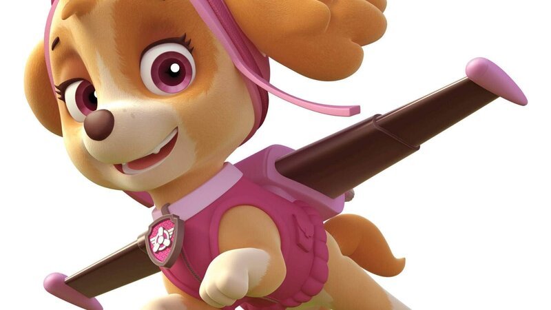 Skye liebt es furchtlos in die Lüfte abzuheben und zu fliegen. Als Heldin der Luft geht sie jede Mission elegant und mit einem Lächeln an. – Bild: Spin Master PAW Productions Inc. /​ Viacom International Inc.
