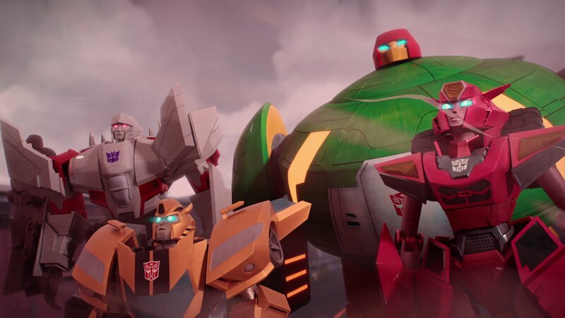 v.li.: Megatron, Bumblebee, Cosmos, Elita-1 – Bild: Paramount